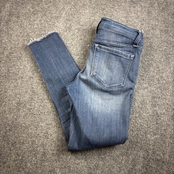 Vervet Denim - VERVET Womens Denim Crop Skinny Fit Raw Hem Jeans size: 25